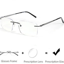 Rectangle Pure Titanium Prescription Glasses for Anti Reflective.