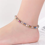 Weight Loss Magnet Anklets For Women Men Colorful Stone Magnetic Therapy Bracelets Anklet Pain Relief Slimming Health Jewelry