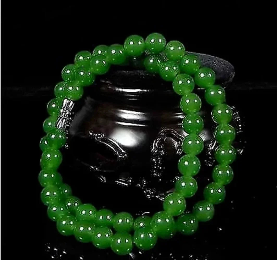 Genuine Natural Green Beads Necklace Chinese Jadeite Jewelry Fashion Charm Accessories Lucky Amulet Gifts for Women Her Men