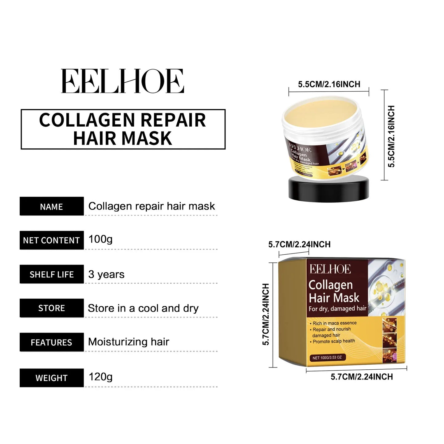 Collagen Hair Mask Professional Hair Scalp Treatment Cream Smoothing Straightening Soft Frizz Repair Damaged Hair Care Products