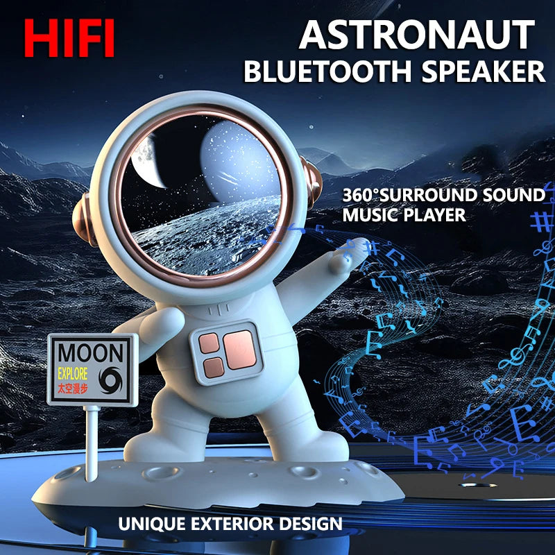 Astronaut Wireless Bluetooth Speaker HiFi Surround Sound Subwoofer Computer Desktop Ornament Speakers Creative Birthday Gift