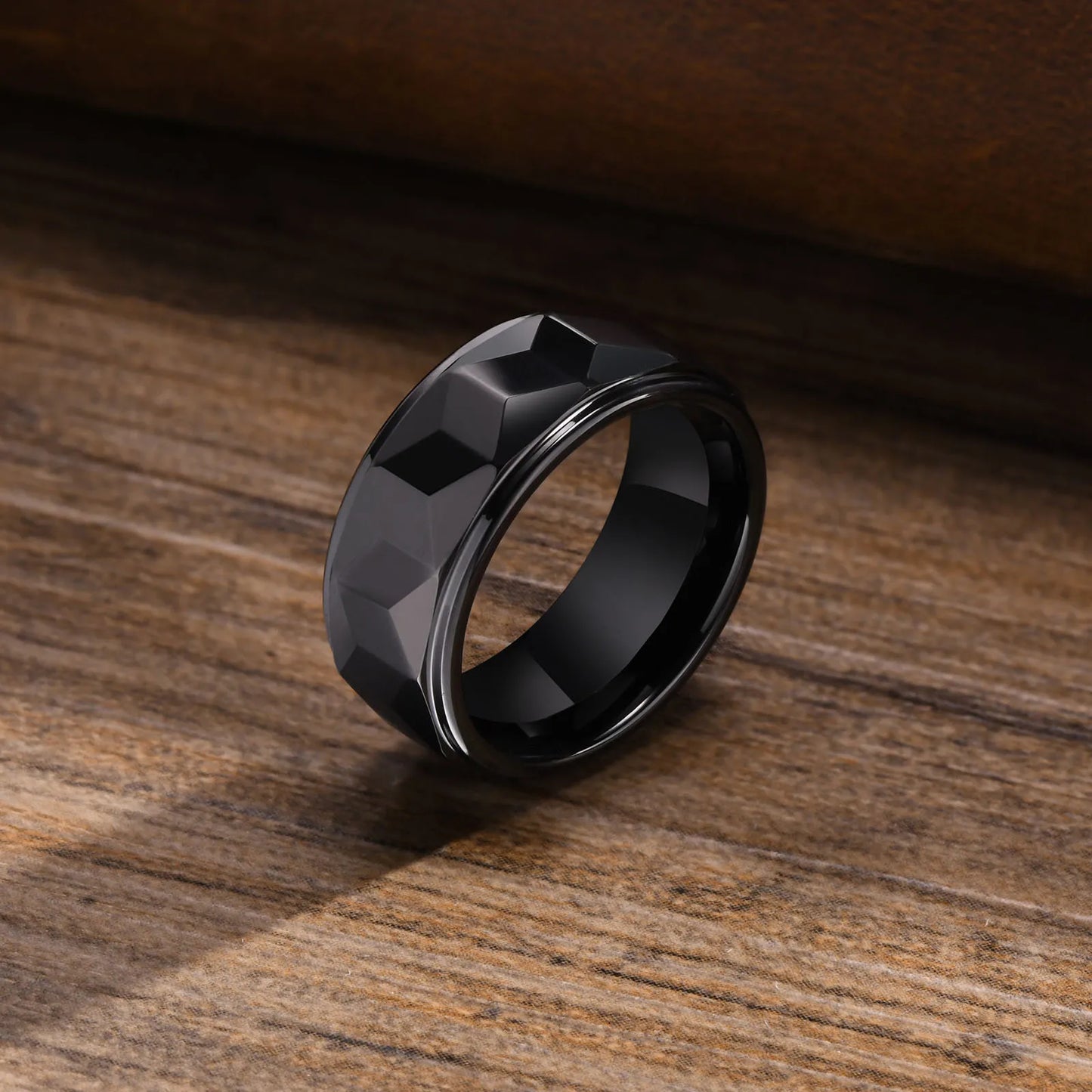 Men Statement Tungsten Rings Black Gold Color High Quality Fashion Male Jewelry Christmas Gift Size 7 8 9 10 11 12