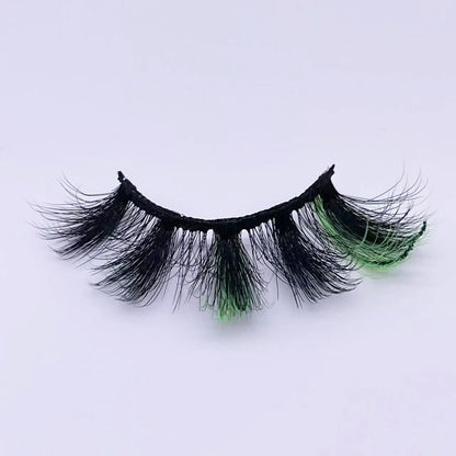 New glitter ombre Colored Lashes 20MM Mink Lashes Wholesale Dramatic Colorful Natural Eyelashes Extension Make up Fake Eyelashes