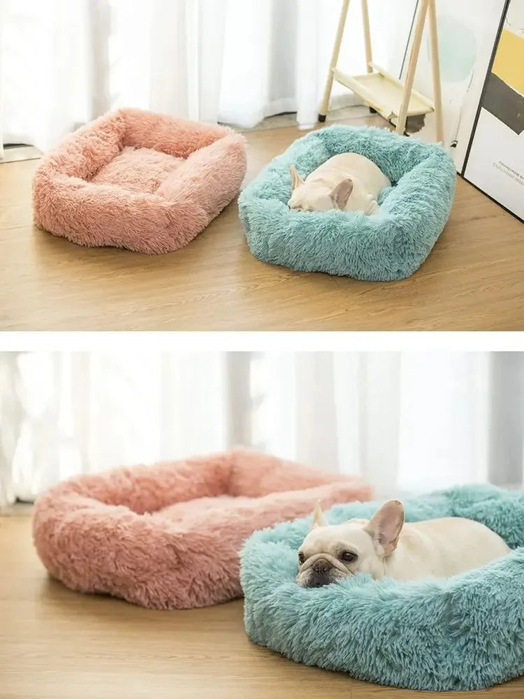 Rectangle Plush Dog Bed Winter Warm Mat