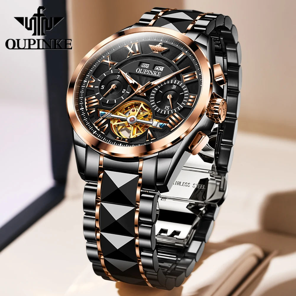 OUPINKE 3236 Top Brand Original Mechanical Watch For Men 50M Waterproof Luxury Men's Watches Automatic Man Dress Wristwatch