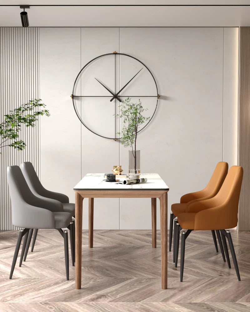 Nordic Luxury Leather Dining Chairs - Minimalist Design for Home, Cafe, and Restaurant.