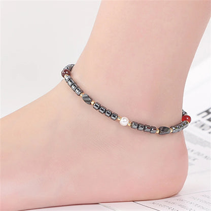 Weight Loss Magnet Anklets For Women Men Colorful Stone Magnetic Therapy Bracelets Anklet Pain Relief Slimming Health Jewelry