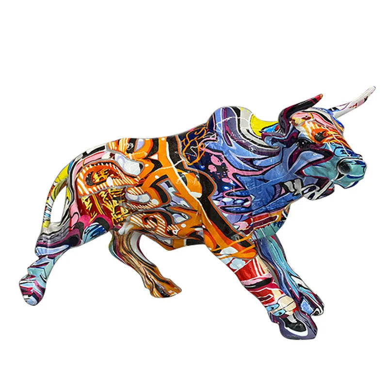 Nordic Creative Wall Street Resin Bull Figurine.