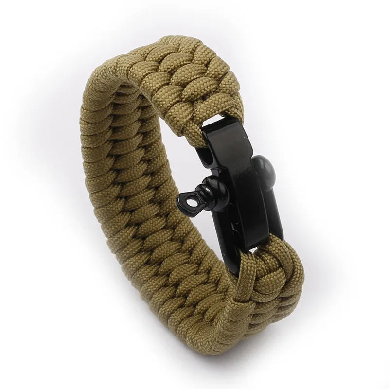 Fashion Outdoor Sport Climbing Rope Chain Bracelets for Men Parachute Cord Paracord Emergency Survival Bracelet Bangle Jewelry