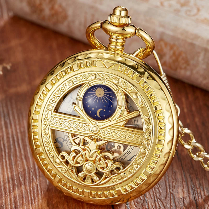 Hand-Wind Mechanical Pocket Watch.