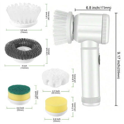 Electric Spin Scrubber Rechargeable with 5Pcs Brush.