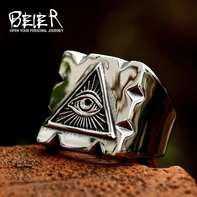 New Style Stainless Eye of Horus Ring