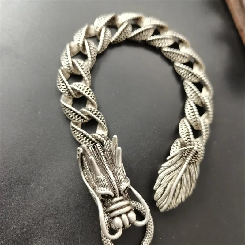 Silver Dragon Head Bracelet Fashion Bangles