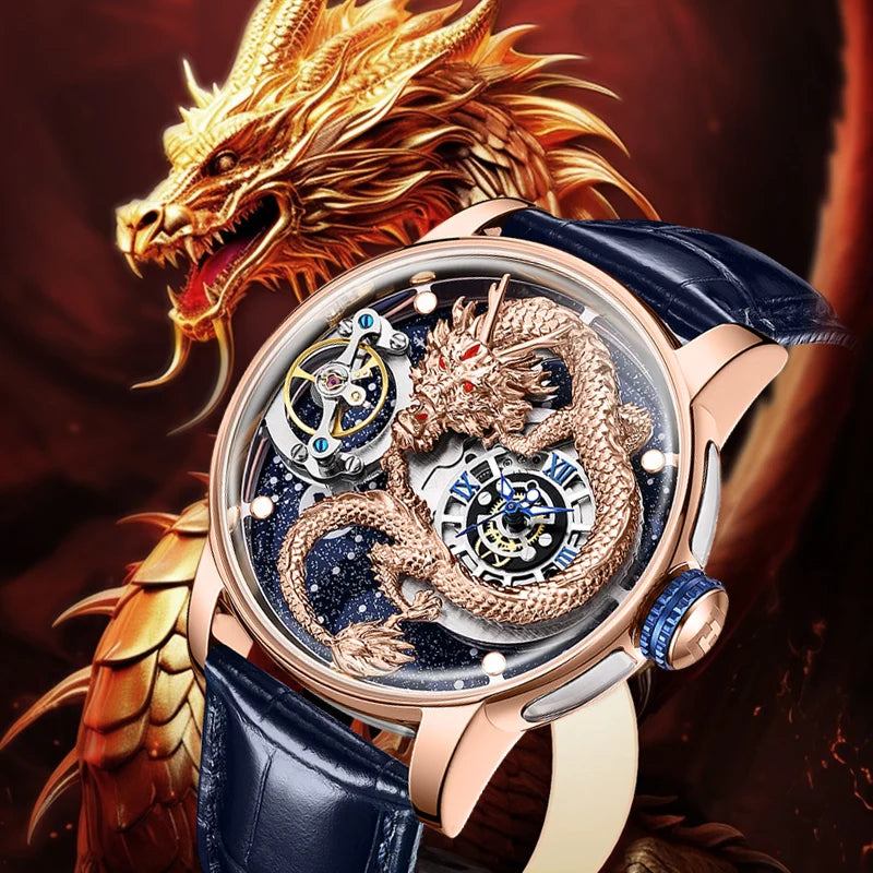 Reloj Hombre Luxury Dragon Mechanical Watches for Men