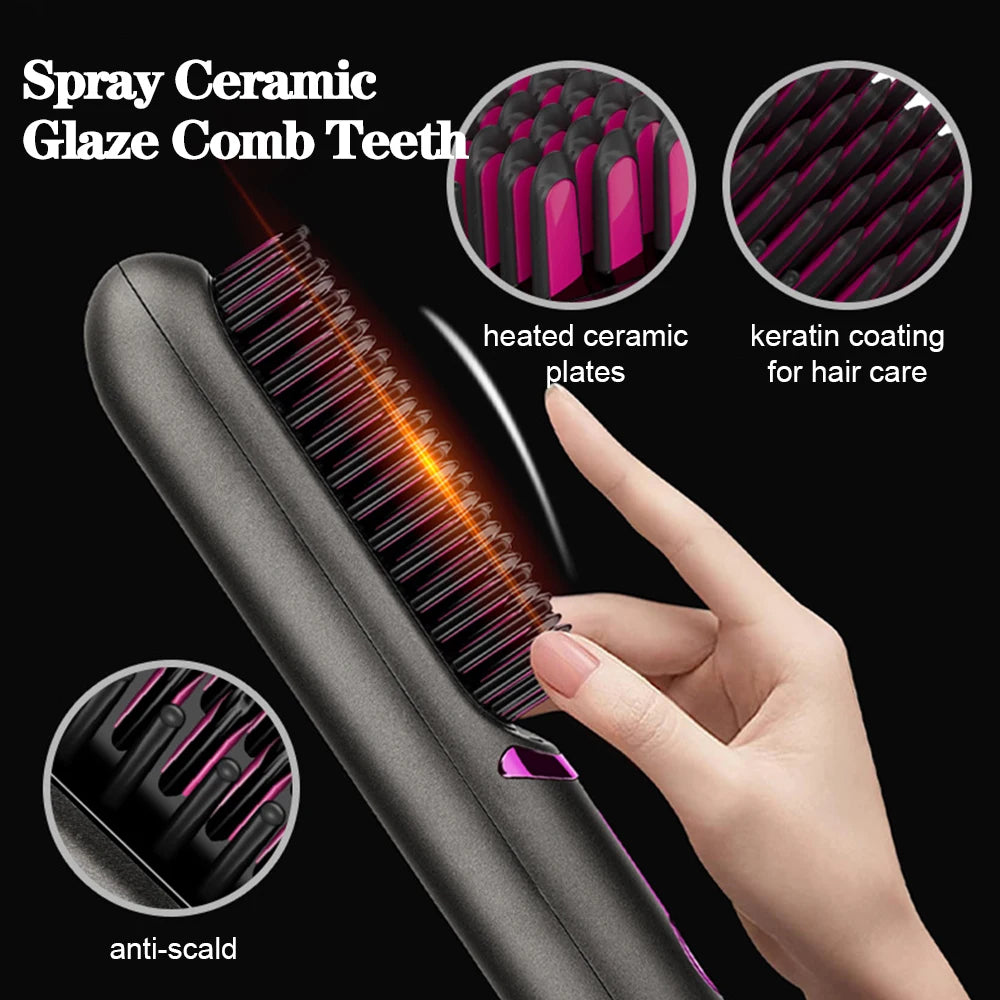 Electric Hair Brushes Hair Straightener Portable.