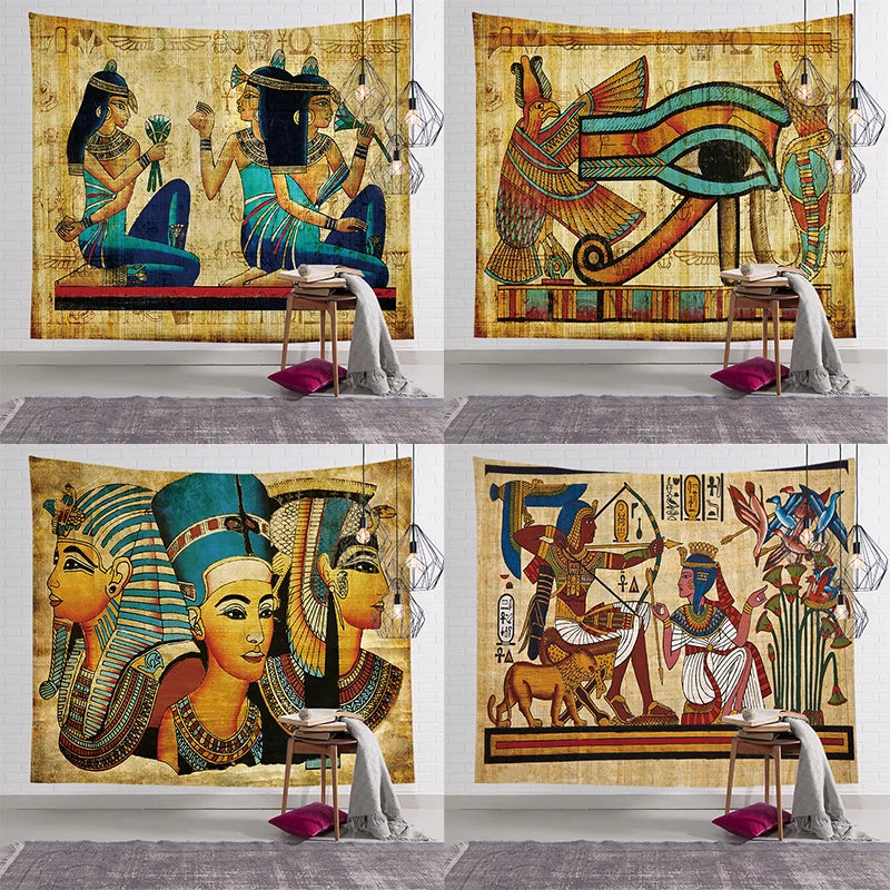 Ancient Egyptian Wall Tapestry Retro Decoration .