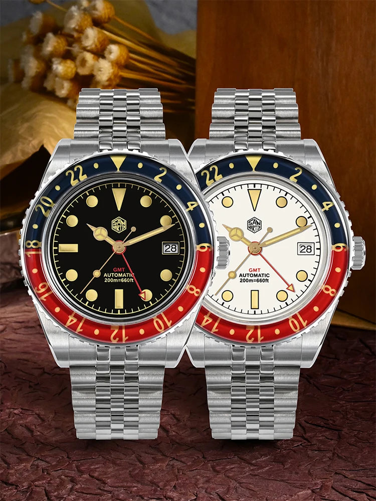 San Martin 40mm NH34 GMT Diver's Watch For Men.