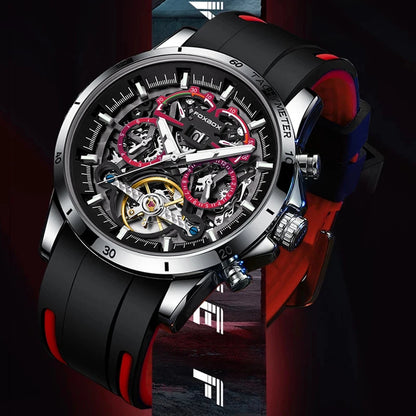 LIGE Mechanical Watches Chronograph Watch for Men Automatic Men&