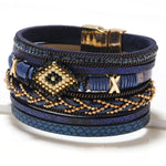 Multilayer Handwoven Leather Bracelet for Women.