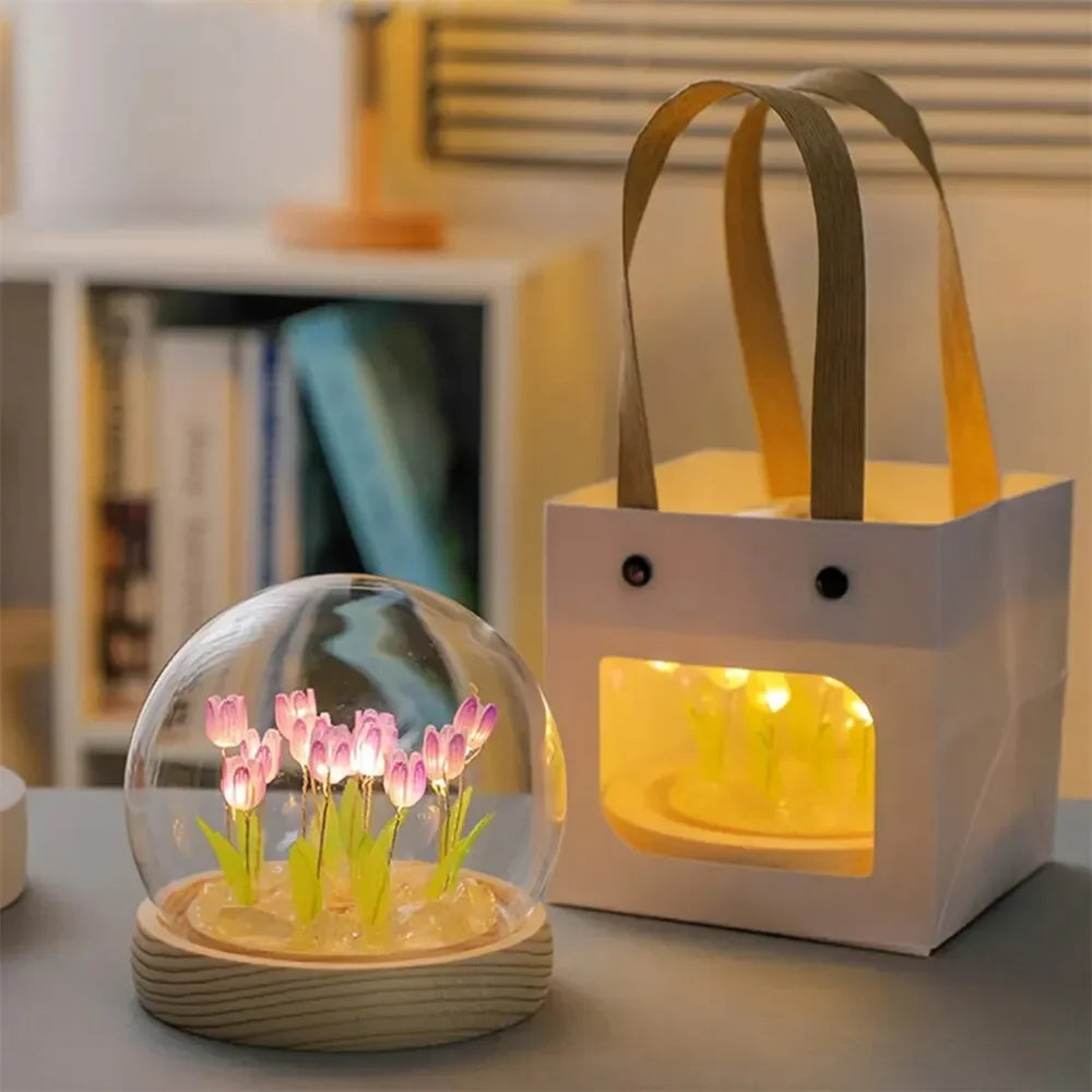 Artificial Tulip Flower Night Light Ornaments.