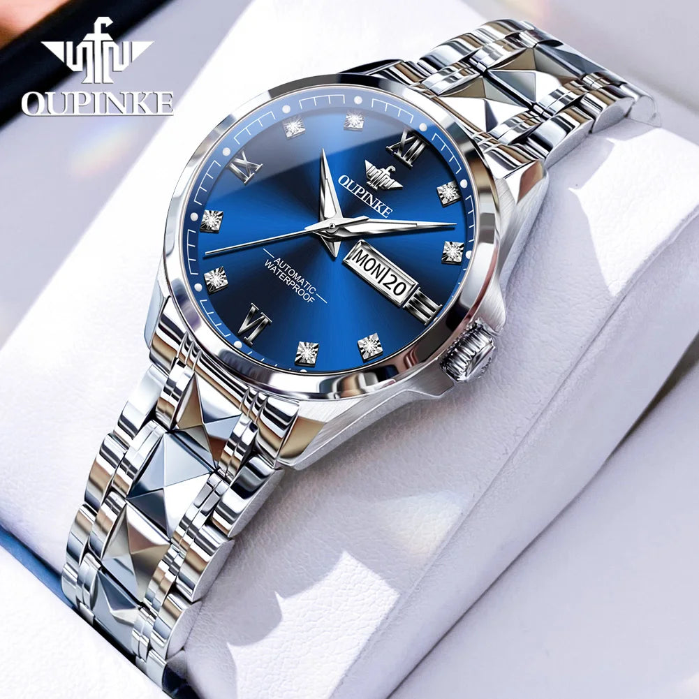 OUPINKE 3262 Couple Watches for Men Women Dual Calendar Display Waterproof Lover Wristwatch Luxury Brand Original Couple Watch