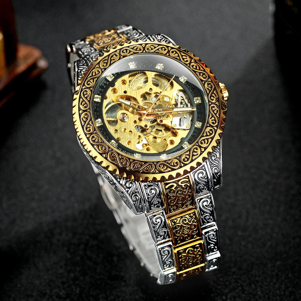 WINNER Vintage Engraved Luxury Mechanical Watch.