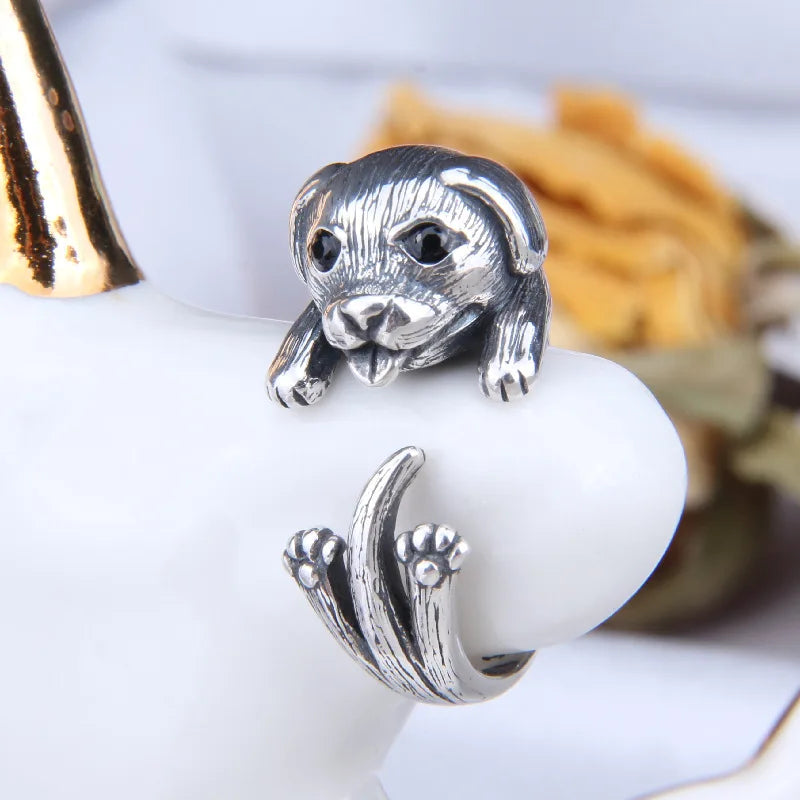 Silver Personality Dog Ring Finger for Woman Men