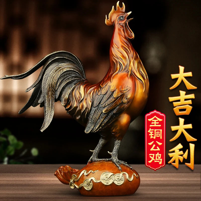 Copper Color Chicken Decoration Gold Plating.