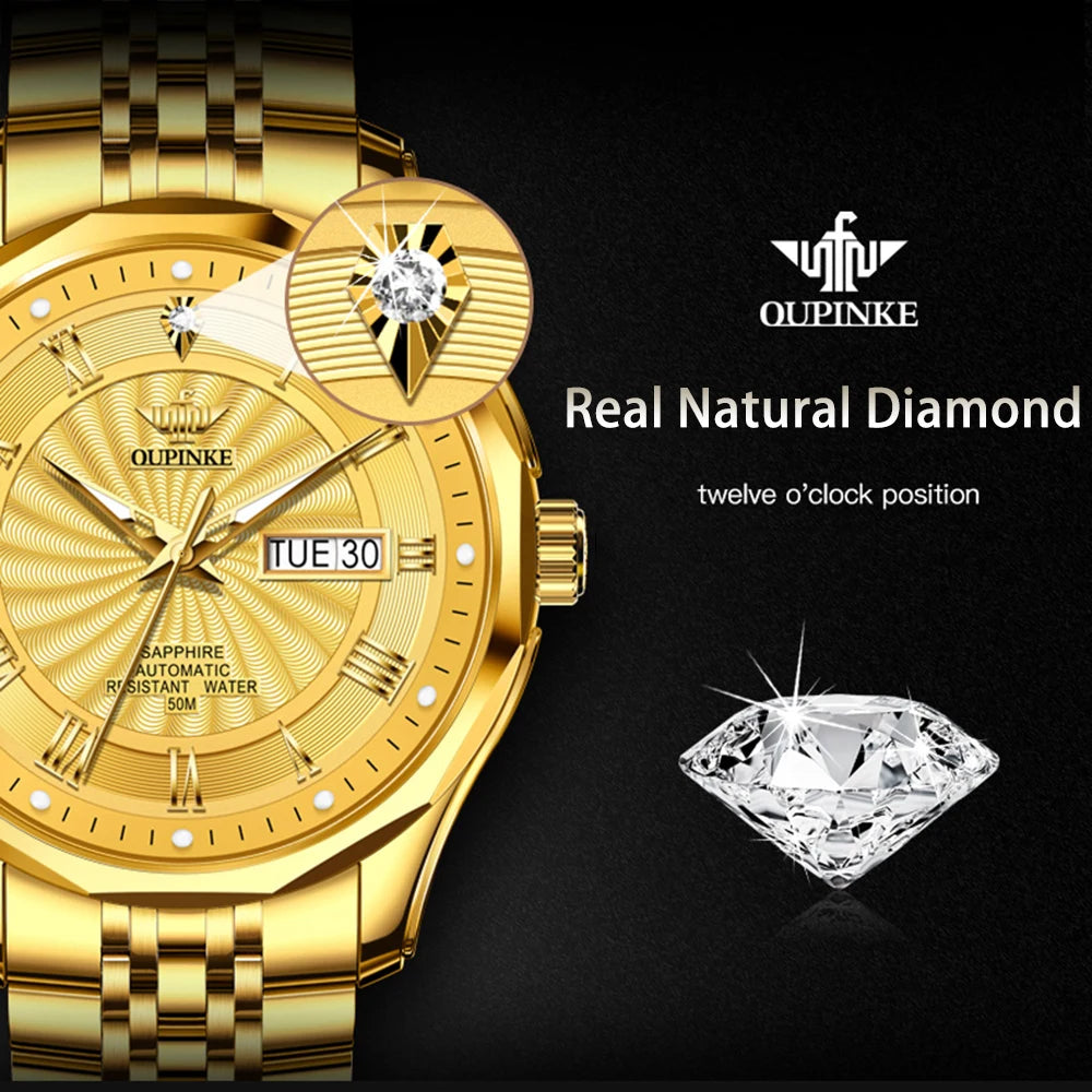 Original Men's Luxury Watch Diamond Automatic Mechanical Watches.