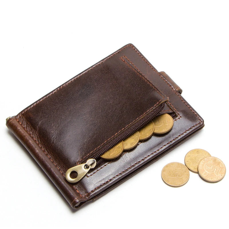 Genuine Leather Men's Wallet Wallet Small Card.