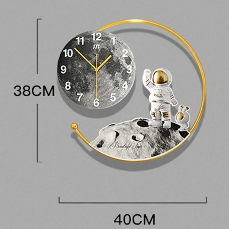 Astronaut Moon Landing Wall Clock Light.