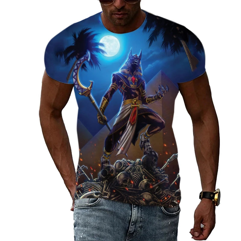 New Fashion Cool Style Anubis 3d Print Men's T Shirt.