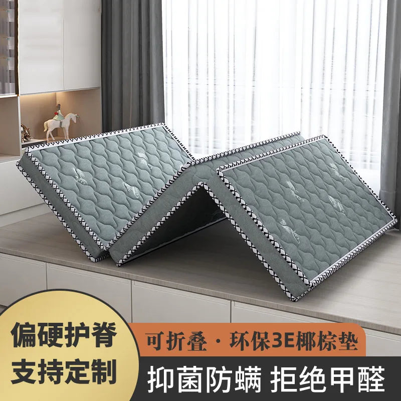 Three folding 3E coconut mattress environmental palm hard mat home sleeping mat dormitory single tatami custom