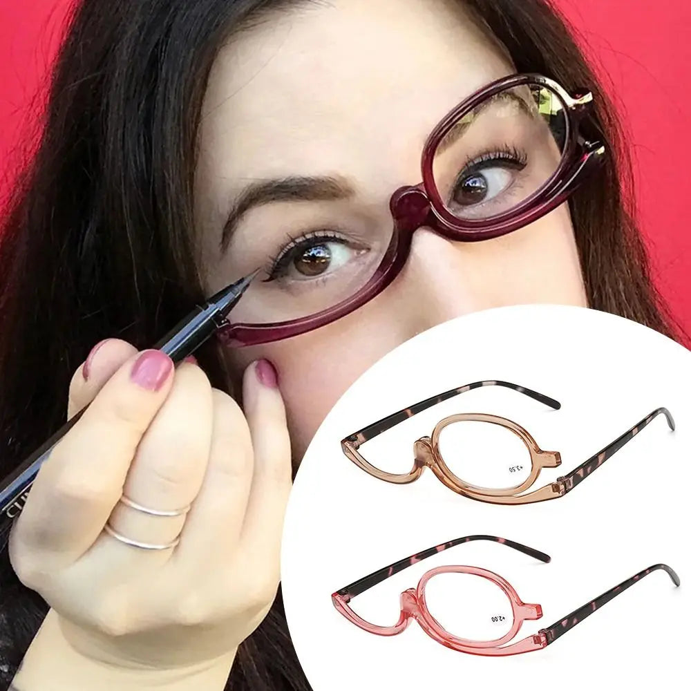 design rotating makeup reading glasses magnifying make