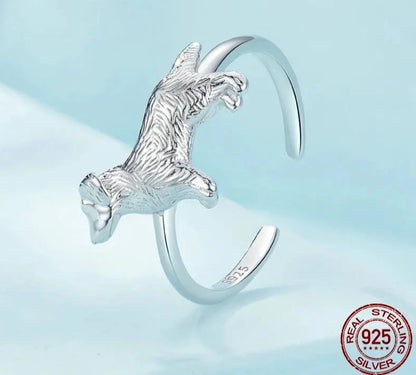 Silver Golden Retriever Dog Adjustable Ring.