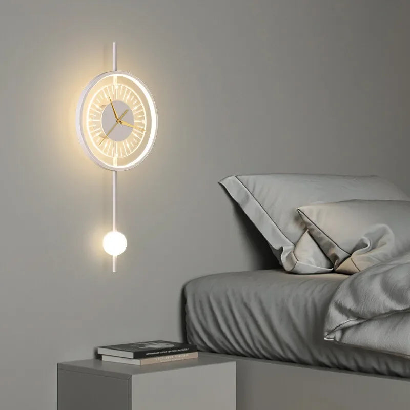 Modern LED Wall Lamp Clock