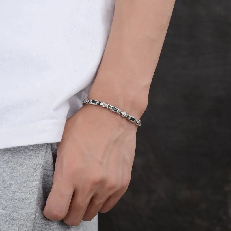 Silver Fashion Grass, Diamond Bracelet for unisex.