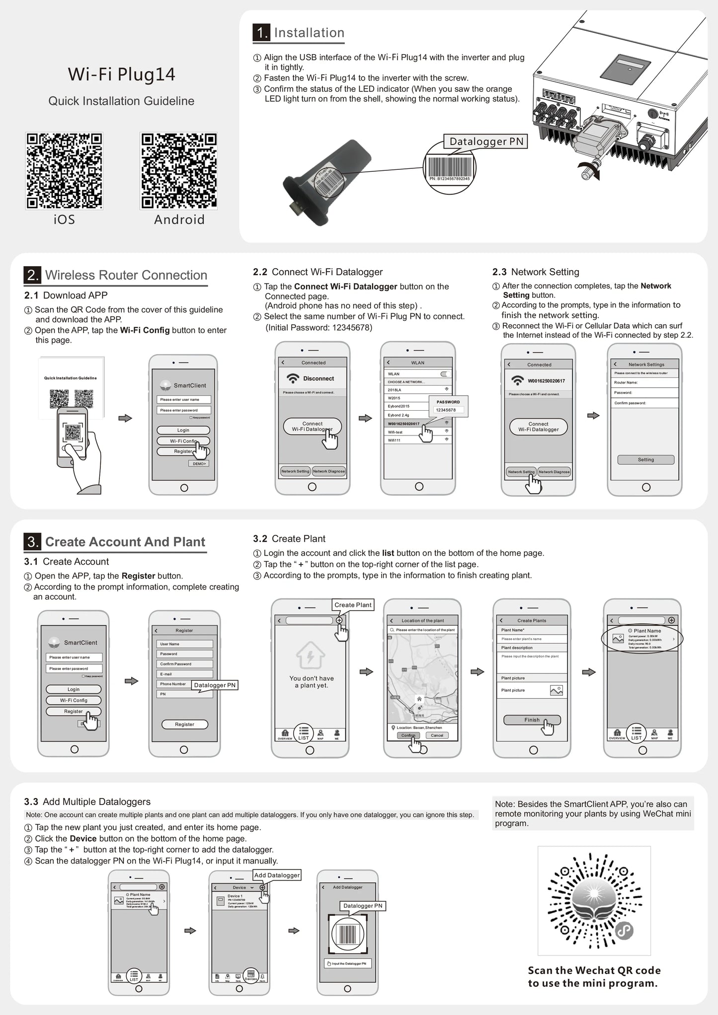 MUST PV1800 PH1800 PRO 450V 5.2KW 48V On Off Grid Hybrid Solar Inverter PV Input 6000W  MPPT 100A Charger SUB Mode