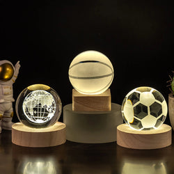 Soccer Basketball Earth Atmosphere Lamp Crystal.