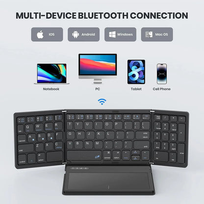 Portable Full Size Folding Keyboard with Touchpad.