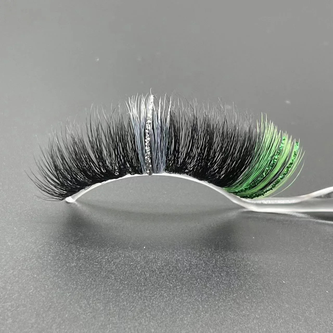 New glitter ombre Colored Lashes 20MM Mink Lashes Wholesale Dramatic Colorful Natural Eyelashes Extension Make up Fake Eyelashes