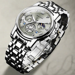 Stainless Steel Men's Watches Chronograph Moon.