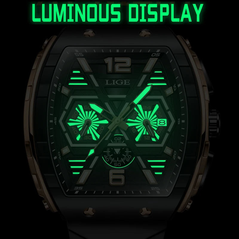 Relogio Masculino LIGE Men Watch Luxury Waterproof.