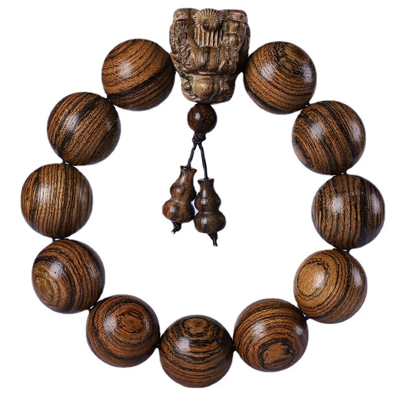 Vintage Wooden Dragon Head Beads Charm.