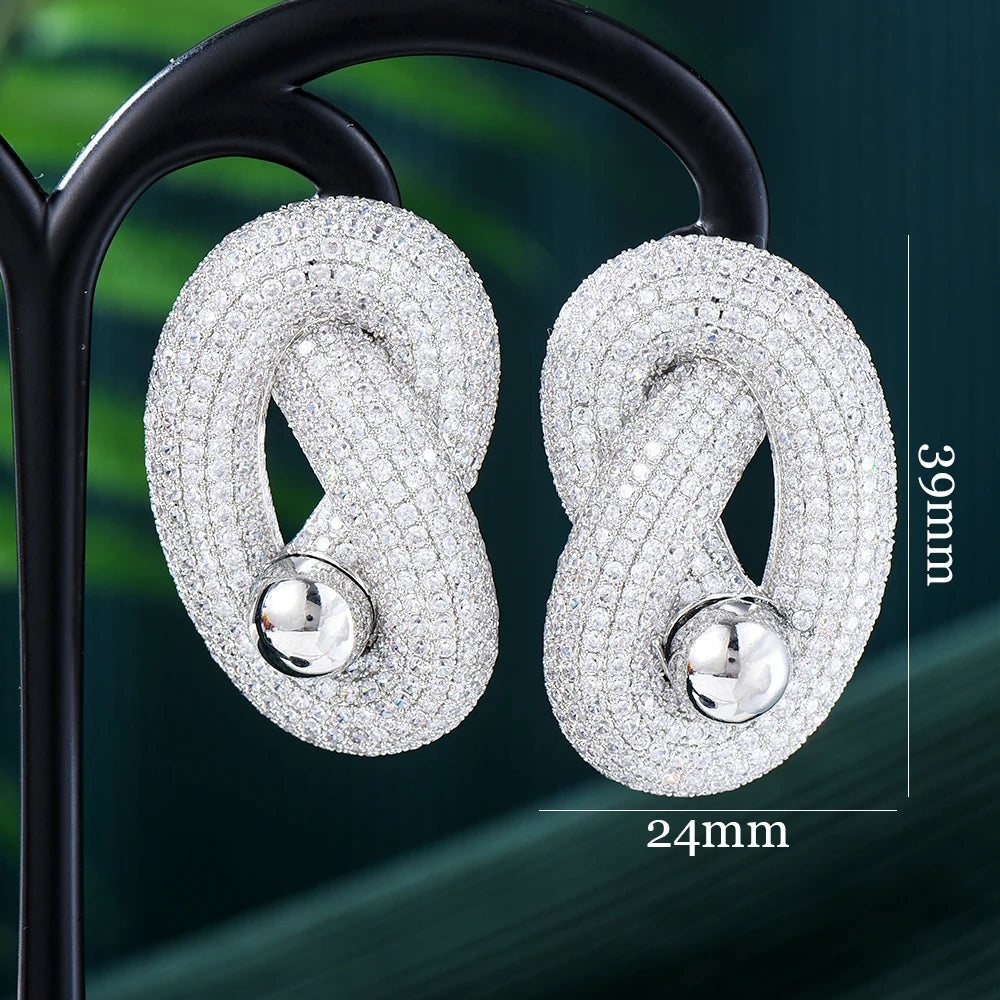 GODKI Flower Stud Earring For Women Wedding Fashion Flow Cubic Zirconia Brincos boucle d'oreille 2023 Trendy Bohemia Jewelry HOT