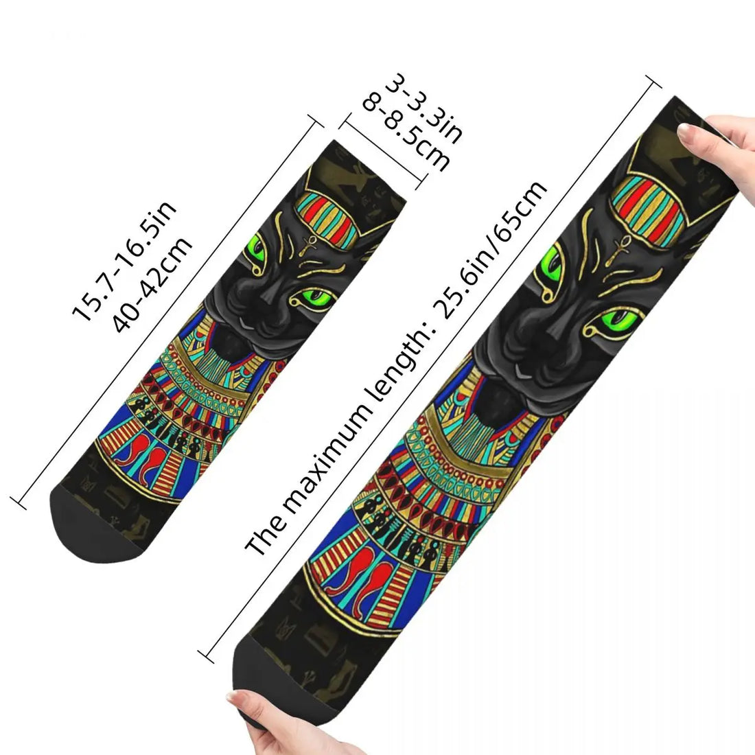 Funny Crazy Sock for Men Bastet Egyptian.