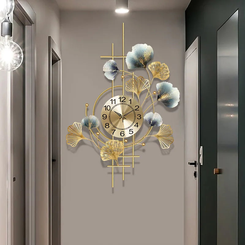 Gold Leaf Ginkgo Biloba Wall Clocks.