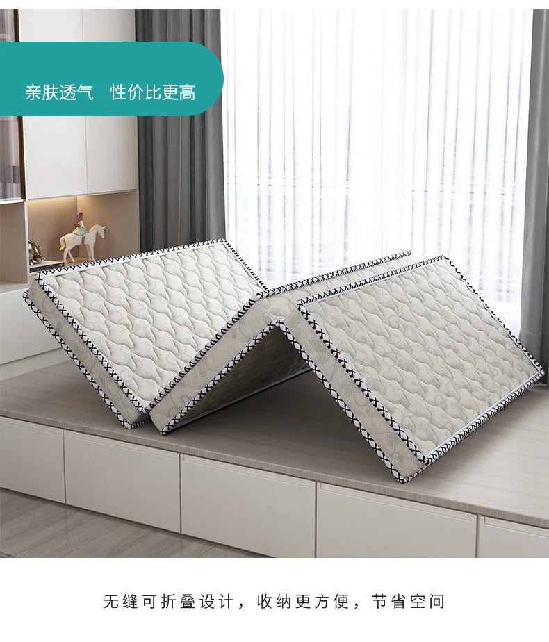 Three folding 3E coconut mattress environmental palm hard mat home sleeping mat dormitory single tatami custom