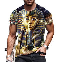 Men's T-Shirts 2022 Fashion Retro Style T-shirt Egyptian Elements 3D Printing Casual Breathable Men  Women Funny Short Sleeves