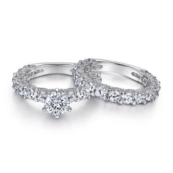 Dazzling Moissanite diamond set for engagements.